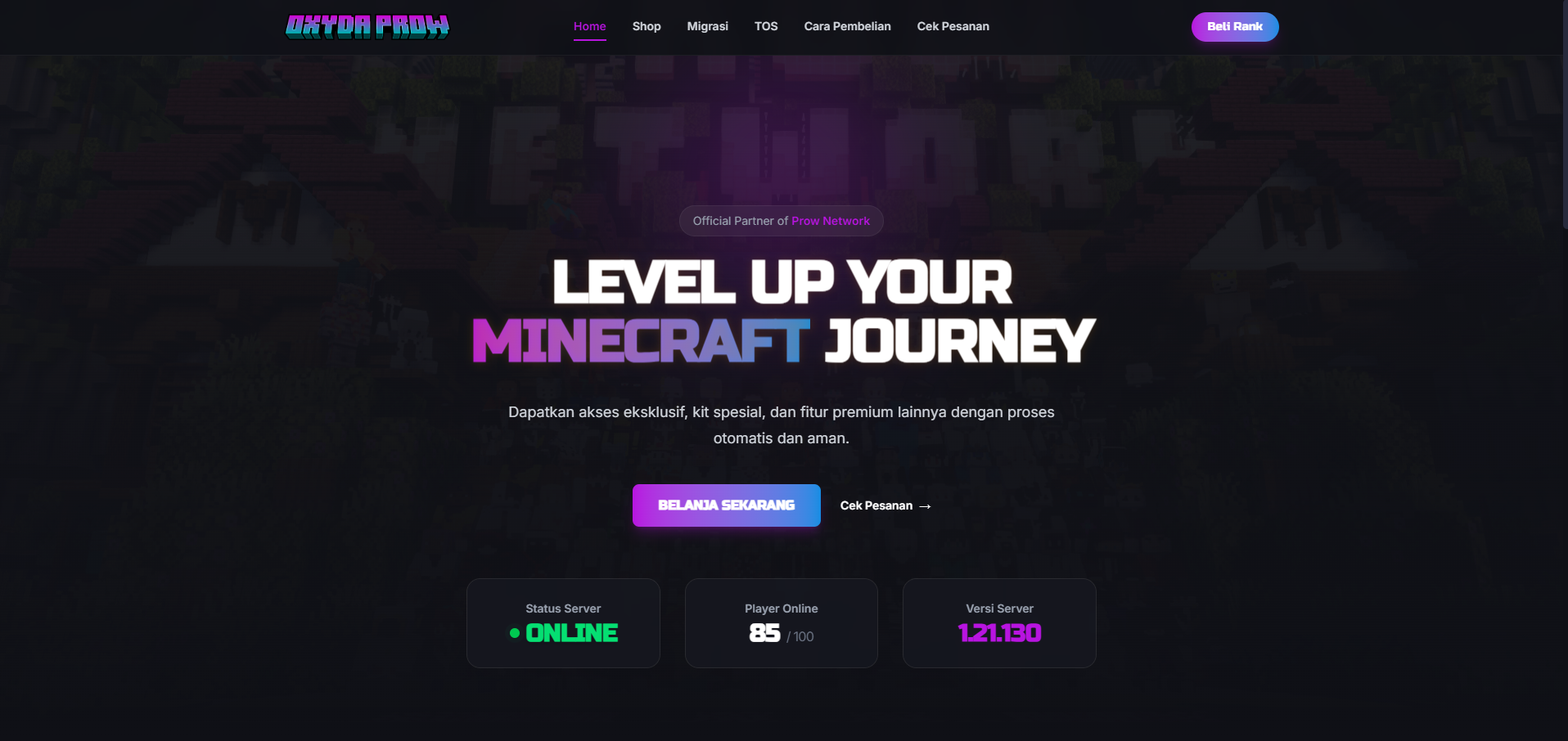 Website Server Rank Store Minecraft